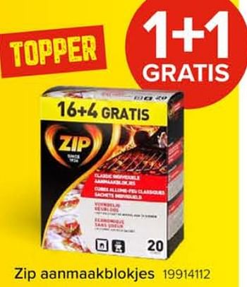 Promotions Zip aanmaakblokjes 1+1 gratis - Zip - Valide de 08/03/2024 à 14/04/2024 chez Euro Shop