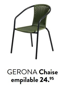 Promoties Gerona chaise empilable - Huismerk - Casa - Geldig van 29/02/2024 tot 25/09/2024 bij Casa
