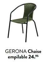 Promotions Gerona chaise empilable - Produit maison - Casa - Valide de 29/02/2024 à 25/09/2024 chez Casa