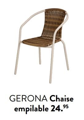 Promoties Gerona chaise empilable - Huismerk - Casa - Geldig van 29/02/2024 tot 25/09/2024 bij Casa