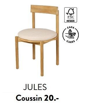 Promoties Jules coussin - Huismerk - Casa - Geldig van 29/02/2024 tot 25/09/2024 bij Casa