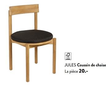 Promotions Jules coussin de chaise - Produit maison - Casa - Valide de 29/02/2024 à 25/09/2024 chez Casa