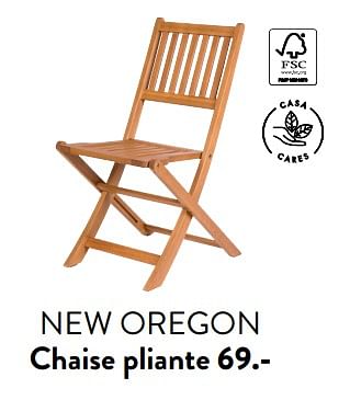 Promotions New oregon chaise pliante - Produit maison - Casa - Valide de 29/02/2024 à 25/09/2024 chez Casa