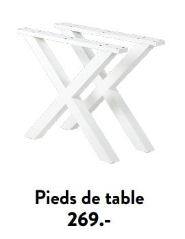 Promoties Pieds de table - Huismerk - Casa - Geldig van 29/02/2024 tot 25/09/2024 bij Casa