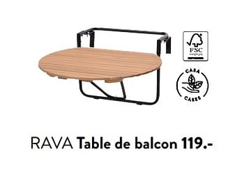 Promoties Rava table de balcon - Huismerk - Casa - Geldig van 29/02/2024 tot 25/09/2024 bij Casa