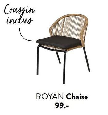 Promotions Royan chaise - Produit maison - Casa - Valide de 29/02/2024 à 25/09/2024 chez Casa