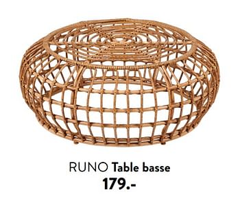 Promotions Runo table basse - Produit maison - Casa - Valide de 29/02/2024 à 25/09/2024 chez Casa