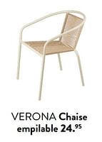 Promotions Verona chaise empilable - Produit maison - Casa - Valide de 29/02/2024 à 25/09/2024 chez Casa