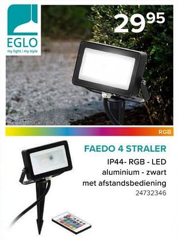 Promotions Faedo 4 straler ip44- rgb - led - Eglo - Valide de 08/03/2024 à 14/04/2024 chez Euro Shop