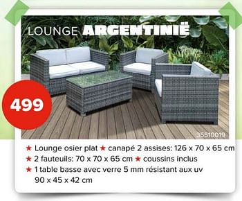 Promoties Lounge argentinië - Huismerk - Euroshop - Geldig van 08/03/2024 tot 14/04/2024 bij Euro Shop