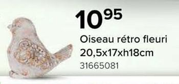 Promotions Oiseau rétro fleuri - Produit Maison - Euroshop - Valide de 08/03/2024 à 14/04/2024 chez Euro Shop
