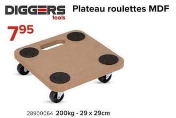 Promotions Plateau roulettes mdf - Diggers - Valide de 08/03/2024 à 14/04/2024 chez Euro Shop