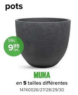 Promotions Pots de fleurs muna - Produit Maison - Euroshop - Valide de 08/03/2024 à 14/04/2024 chez Euro Shop