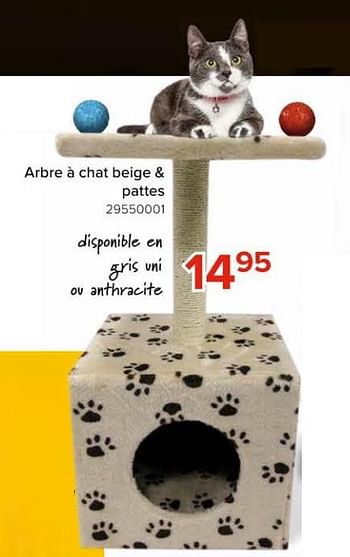 Promoties Arbre à chat beige + pattes - Euro Pet - Geldig van 08/03/2024 tot 14/04/2024 bij Euro Shop