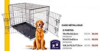 Promoties Cage métallique 2 porte - Euro Pet - Geldig van 08/03/2024 tot 14/04/2024 bij Euro Shop