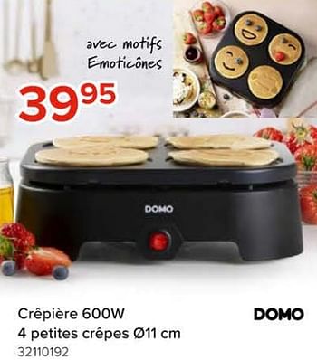 Promoties Domo elektro crêpière 600w 4 petites crêpes - Domo elektro - Geldig van 08/03/2024 tot 14/04/2024 bij Euro Shop