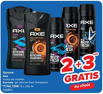 Promotions Gel douche dark temptation - Axe - Valide de 13/03/2024 à 25/03/2024 chez Carrefour