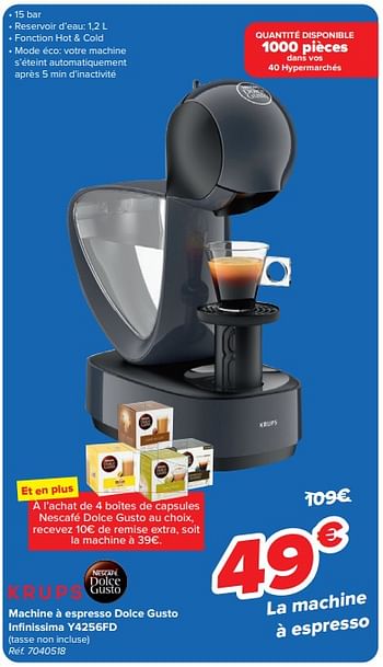 Promotions Krups machine à espresso dolce gusto infinissima y4256fd - Krups - Valide de 13/03/2024 à 25/03/2024 chez Carrefour
