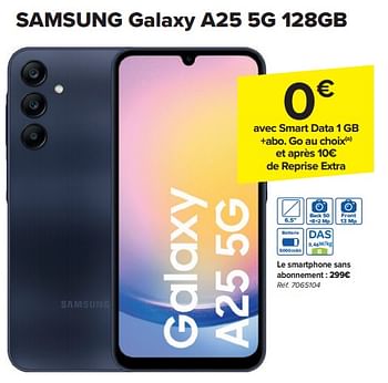 Promotions Samsung galaxy a25 5g 128gb - Samsung - Valide de 13/03/2024 à 25/03/2024 chez Carrefour