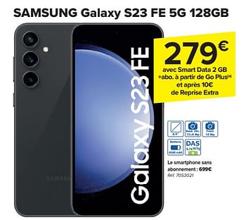 Promotions Samsung galaxy s23 fe 5g 128gb - Samsung - Valide de 13/03/2024 à 25/03/2024 chez Carrefour