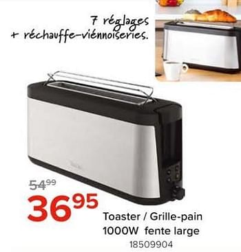 Promoties Tefal toaster - grille-pain 1000w fente large - Tefal - Geldig van 08/03/2024 tot 14/04/2024 bij Euro Shop