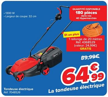 Promotions Tondeuse électrique - Produit maison - Carrefour  - Valide de 13/03/2024 à 25/03/2024 chez Carrefour