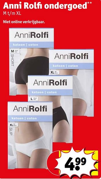 Promoties Anni rolfi ondergoed - Anni Rolfi - Geldig van 12/03/2024 tot 24/03/2024 bij Kruidvat