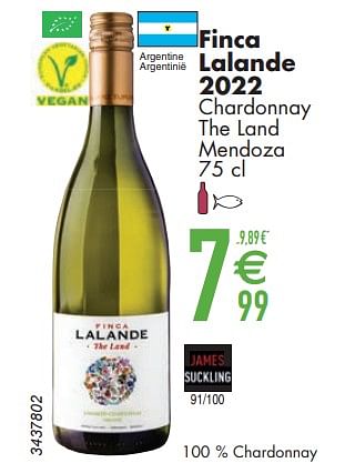 Promoties Finca lalande 2022 chardonnay the land mendoza - Witte wijnen - Geldig van 12/03/2024 tot 08/04/2024 bij Cora