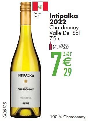 Promoties Intipalka 2022 chardonnay valle del so - Witte wijnen - Geldig van 12/03/2024 tot 08/04/2024 bij Cora