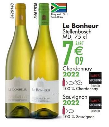 Promoties Le bonheur stellenbosch md - Witte wijnen - Geldig van 12/03/2024 tot 08/04/2024 bij Cora