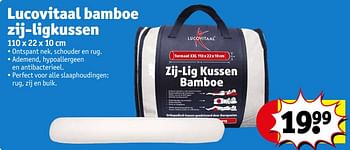 Promoties Lucovitaal bamboe zij-ligkussen - Lucovitaal - Geldig van 12/03/2024 tot 24/03/2024 bij Kruidvat