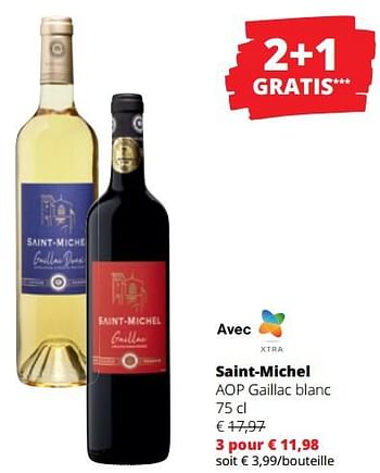 Promotions Saint-michel aop gaillac blanc - Vins blancs - Valide de 14/03/2024 à 27/03/2024 chez Spar (Colruytgroup)