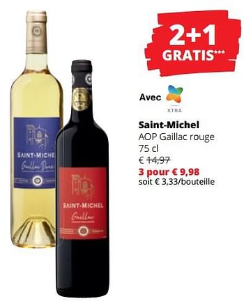 Promotions Saint-michel aop gaillac rouge - Vins rouges - Valide de 14/03/2024 à 27/03/2024 chez Spar (Colruytgroup)