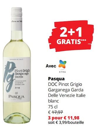 Promoties Pasqua doc pinot grigio garganega garda delle venezie italie blanc - Witte wijnen - Geldig van 14/03/2024 tot 27/03/2024 bij Spar (Colruytgroup)