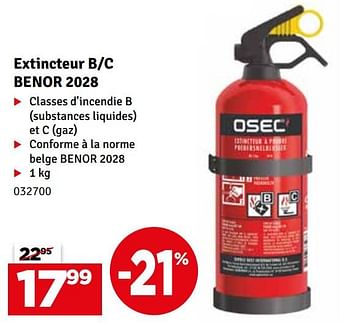 Promotions Extincteur b-c benor 2028 - Osec - Valide de 12/03/2024 à 28/03/2024 chez Mr. Bricolage