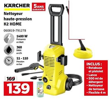 Promotions Karcher nettoyeur haute-pression k2 home - Kärcher - Valide de 12/03/2024 à 28/03/2024 chez Mr. Bricolage