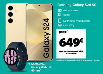 Promoties Samsung galaxy s24 5g - Samsung - Geldig van 11/03/2024 tot 07/04/2024 bij Base