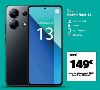 Promotions Xiaomi redmi note 13 - Xiaomi - Valide de 11/03/2024 à 07/04/2024 chez Base