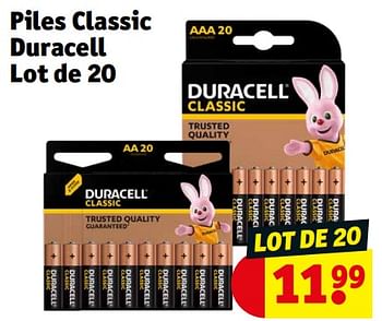 Promotions Piles classic duracell lot de 20 - Duracell - Valide de 12/03/2024 à 24/03/2024 chez Kruidvat
