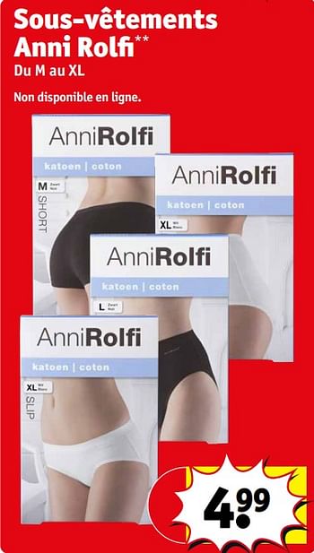 Promotions Sous-vêtements anni rolfi - Anni Rolfi - Valide de 12/03/2024 à 24/03/2024 chez Kruidvat