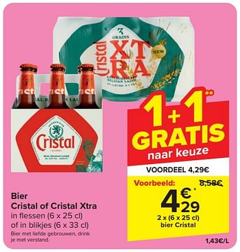 Promoties Bier cristal of cristal xtra - Cristal - Geldig van 13/03/2024 tot 16/03/2024 bij Carrefour