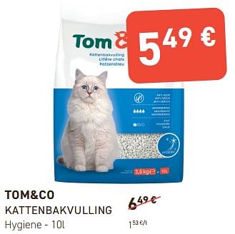 Promoties Tom+co kattenbakvulling hygiene - Huismerk - Tom & Co - Geldig van 13/03/2024 tot 24/03/2024 bij Tom&Co