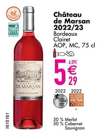 Château de marsan 2022-23 bordeaux clairet-Rosé wijnen