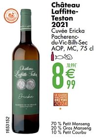 Château laffitteteston 2021 cuvée ericka pacherencdu-vic-bilh-sec-Witte wijnen