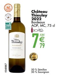 Château thieuley 2022 bordeaux-Witte wijnen