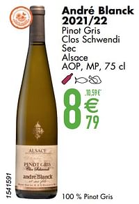 André blanck 2021-22 pinot gris clos schwendi sec alsace-Witte wijnen