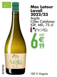 Mas latour lavail 2022-23 argila côtes catalanes-Witte wijnen