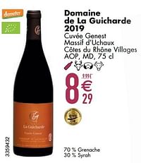 Domaine de la guicharde 2019 cuvée genest massif d’uchaux côtes du rhône villages-Rode wijnen