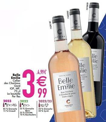 Promotions Belle emilie cellier des chartreux gard - Vins rouges - Valide de 12/03/2024 à 08/04/2024 chez Cora