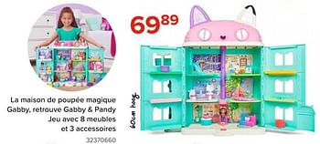 Promotions La maison de poupée magique gabby, retrouve gabby + pandy jeu avec 8 meubles et 3 accessoires - Spin Master - Valide de 08/03/2024 à 14/04/2024 chez Euro Shop